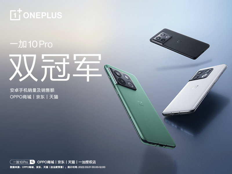 一加 10 Pro 胖达白首销战报出炉，三平台销量及销售额双冠军